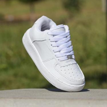 Imagem de Tênis Branco Infantil 18 ao 33 Confortável e Macio Para Meninos e Meni