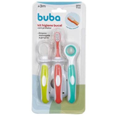Imagem de Kit Higiene Bucal Buba Com Escova De Dente E Massageador de Gengiva