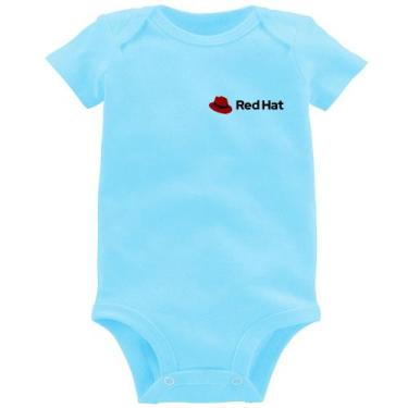 Imagem de Body Bebê Red Hat Linux - Foca na Moda, Azul bebê, G