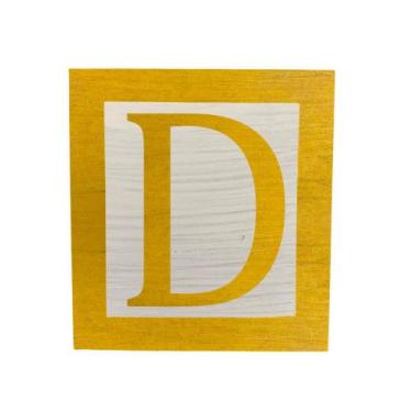 Imagem de Cubo Branco Letra Amarela com Aplique Festa Chá de Bebê Decoração 8x8x