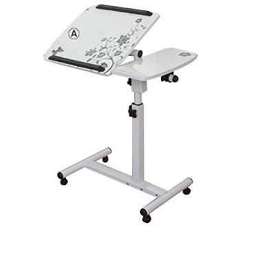 Imagem de Bandeja de TV, mesa ajustável, mesa para laptop, bandejas de jantar confortáveis para comer, ler TV, bandeja de jantar na cama, sofá, branco_60 x 40 cm