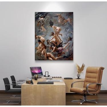 Imagem de Quadro Decorativo Bruxas Indo ao Sabbath de Luis Ricardo Falero, Tela Acetinada, 95x70cm