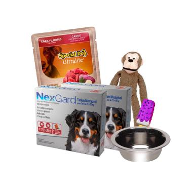 Imagem de Kit 2 Nexgard Antipulgas e Carrapatos para Cães 25,1 a 50Kg + Brinde