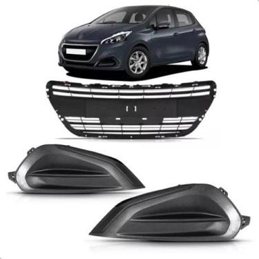 Imagem de Kit Grade para Peugeot 208 Ano 2017 2018 2019 2020 Preta - SP ACESSÓRI