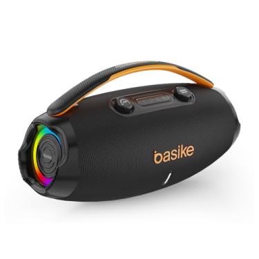 Imagem de Caixa de Som Bluetooth 80w(MAX) /TWS/FM, Botão Ajustável do Subwoofer com Luz RGB LED de Ritmo para Festas, Praia e Acampamentos, Preto