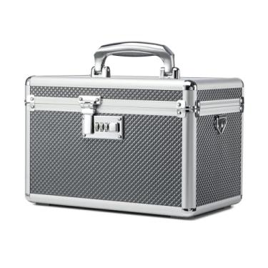 Imagem de HEWEI WORKS Caixa de bloqueio de armazenamento com código de combinação, estojo de armazenamento de medicamentos bloqueável, caixa de primeiros socorros vazia, caixa de bloqueio de segurança, cofre