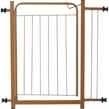 Imagem de Portão Pet Segurança para Cães e Bebês Largo 69 a 84cm com Extensor 10cm Cor Marrom