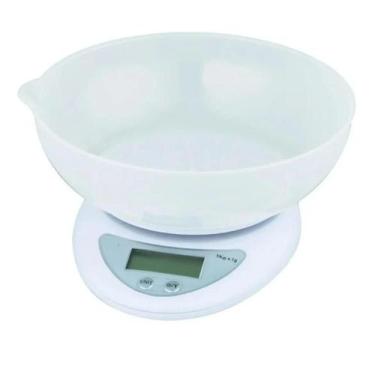 Imagem de Balança Digital de Cozinha Até 5kg com Vasilha 600ml Kehome, BRANCO, 1