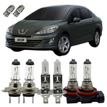 Imagem de Kit Lâmpadas Farol Alto Baixo Milha 3200K Peugeot 408 + T10 - Autovex 