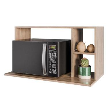 Imagem de Suporte Micro-Ondas Forno Armário Aéreo 80cm 2 Prateleiras Maya M24 Fr