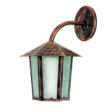 Imagem de Arandela Colonial Sextavada Vidro Pontilhado - Cobre Liso