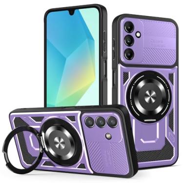 Imagem de Kukoufey Capa compatível com Samsung Galaxy S24 / Galaxy S25 5G SM-S931U1, compatível com MagSafe, suporte magnético giratório de 360 graus, capa de telefone antirqueda roxa
