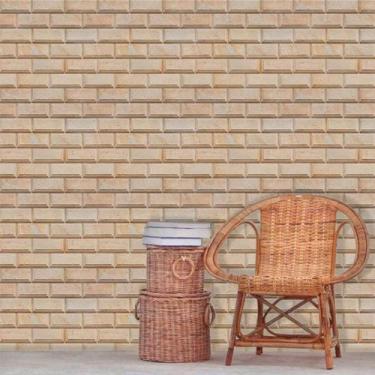 Imagem de Papel de Parede Tijolinho Estruturado em tons de Bege 250 - Inove Papé