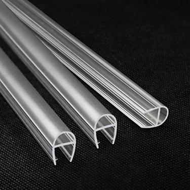 Imagem de Vedação para porta de chuveiro, pacote com 3 x 99 cm, varredura de vidro para porta de chuveiro sem moldura de 1,9 cm, tiras de vedação de porta tipo U, impermeáveis, vedação de porta