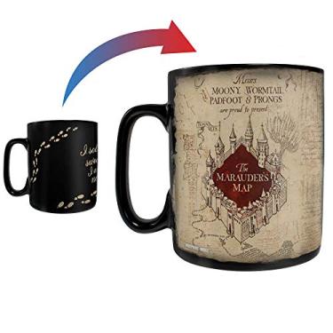 Imagem de Harry Potter – Mapa dos Saqueadores – I Solemnly Jwear – 473 ml Caneca grande de cerâmica morphing canecas sensíveis ao calor – Imagem completa revelada quando o líquido quente é adicionado