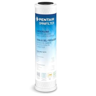 Imagem de Pentair OMNIFilter Filtro de água de carbono CB3, cartucho de filtro de substituição de sabor e odor de bloco de carbono sob a pia, 25,4 cm x 6,3 cm, 0,5 mícron