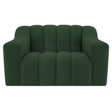 Imagem de Poltrona Decorativa Sala De Estar Recepção Elegance Linho Cor Verde