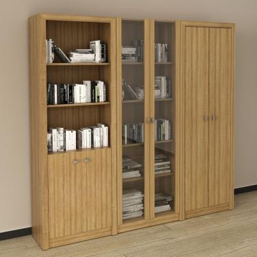 Imagem de Kit 3 Armários Multiuso De Escritório Com 6 Portas Amendoa