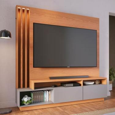 Imagem de Estante Home Colibri Humaitá 180 Cm Para Tv 75 Polegadas Freijó-cinza Fosco
