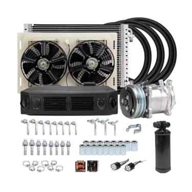 Imagem de 12V 24V A/C Ar Condicionado Evaporador Radiador Compressor Kit Compatível Para Muscle Car Caminhão Van Trator Escavadeira Motorhome AC Peças(A-12V Single Cool)
