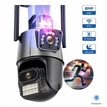 Imagem de Câmera De Segurança Externa Lente IC Dupla Com Sirene Wifi 6mp Full Hd