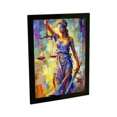 Imagem de Quadro Decorativo Deusa Themis Justiça Direito Pintura Cores Decoração Poster Quarto Sala
