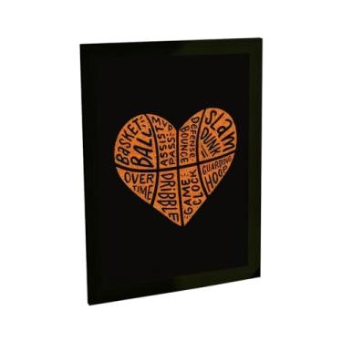 Imagem de Quadro Decorativo Basquete I Love Basquete Ilustração Decoração Poster Quarto Sala