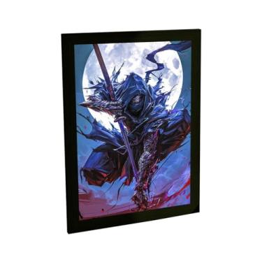 Imagem de Quadro Decorativo Anime Ninja Luar Ilustração Games Decoração Poster Quarto Sala