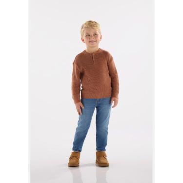 Imagem de Blusão Infantil Masculino em Tricot Up Baby, Marrom, 10