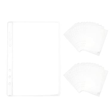 Imagem de 24 peças de bolsos para fichário A5, envelopes transparentes sem zipless, para fichário de orçamento, inserções de bolsa, protetores de folhas para 6 fichários organizadores, fotos, cartões, notas (bolso para fichário A5)