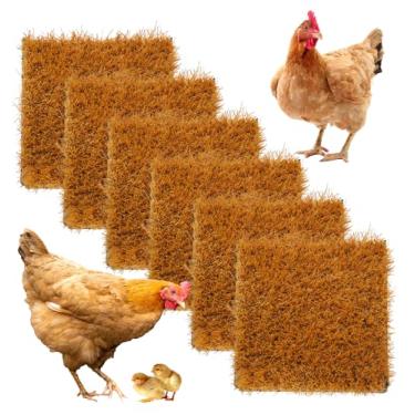 Imagem de MUYG 6 peças de almofadas laváveis para nidificação de frango, almofadas para nidificação de galinhas, tapete de grama artificial, reutilizável, caixa de ninho de galinha, cama para colocar ovos (30 x