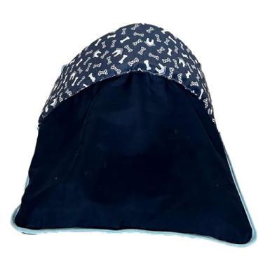 Imagem de Cama Toca Saco de Dormir 2 em 1 para Pets Tamanho Médio e Pequeno, Impermeável com Zíper (Azul Marinho)