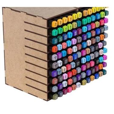 Imagem de Suporte para Caneta Marcadora Touch  120 Peças  Box Empilhável em MDF 