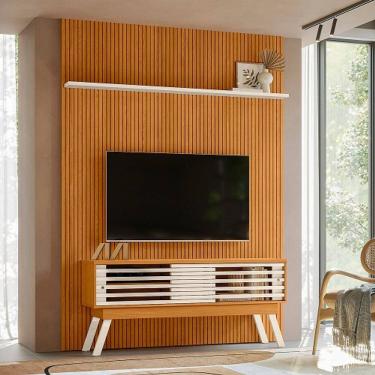 Imagem de Rack Com Painel Frizz New Premium Cinamomo/Off White - Madetec Móveis