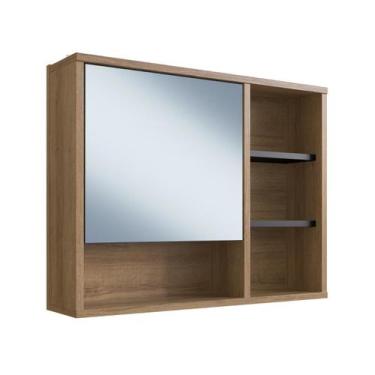 Imagem de Armário Para Banheiro com 1 Porta LVA06 Versato Emovell, Mel/Preto