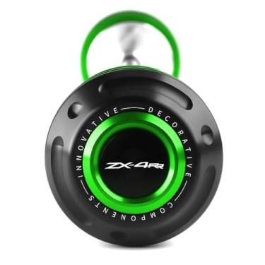 Imagem de Mokiton Controle deslizante protetor contra colisão da roda do garfo do eixo dianteiro da motocicleta compatível com acessórios K.awasaki Ninja ZX4R ZX4RR 2023 2024 2025|ZX-4R ZX-4RR (Verde-2)