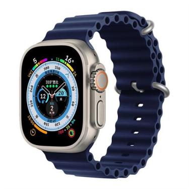 Imagem de Pulseira Azul Marinho  38/40/41mm Oceano Silicone Compatível Relógio S