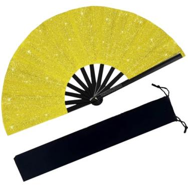 Imagem de Ehonik Grande fã de rave de 33 cm, fãs de dança em linha com bolsa preta, botas femininas no chão para festa, discoteca, decoração (glitter dourado)