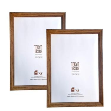 Imagem de Kit 2 Moldura A4 Porta Certificado Diploma Acetato 21x29,7cm - Mkt Mul