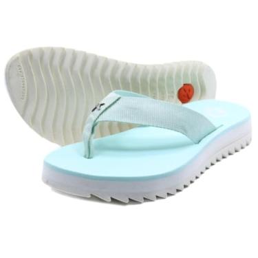 Imagem de Chinelo Kenner Kyra Essence Pro Flatform Feminino - Azul Claro e Branco - 34