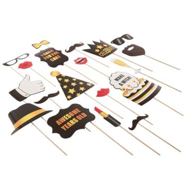 Imagem de Zink 25 adereços de cabine de fotos de festa de aniversário - 25 adereços multicoloridos de feliz aniversário para adultos e crianças