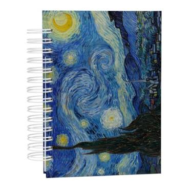 Imagem de Caderno Van Gogh "Noite Estrelada" – Capa Dura Acetinada, Frases Inspiradoras, 220 páginas, Papel 90gr, Tam A5 (15x21cm)
