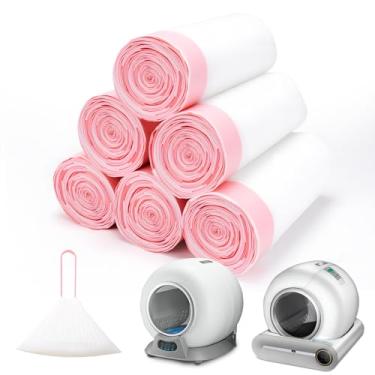 Imagem de Forros de caixa de areia para gatos com 120 unidades, sacos de lixo extragrossos com cordão para caixas de areia autolimpantes PetCove e Ducksky, sacos de areia de substituição resistentes para caixa