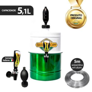 Imagem de Chopeira Portátil a Gelo Beer Chopp 5,1 Litros - Branca/Verde, Branca/