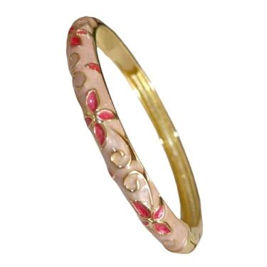 Imagem de Only My Live Home Pulseiras Cloisonne vintage de trevo fino para pulsos pequenos, presentes ovais femininos, pulseira de filigrana esmaltada feita à mão, joia étnica chinesa, Oval Inner Diameter 2.25