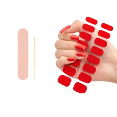Imagem de Unha Postiça Adesiva, Fácil Aplicação, Cores Naturais (Vermelho)