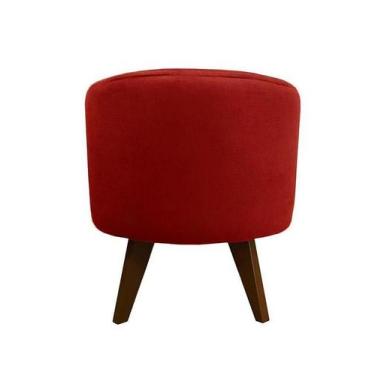 Imagem de Puff Pé Palito Redondo Não É Segredo Veludo Vermelho 40X45