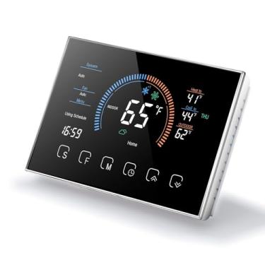 Imagem de Jectse Bomba de Calor Smart Termostato Home Touch Controle Programável Sala Termostato Para Bomba de Calor Com Tela LCD, Modo Automático, Economia de Energia (BLACK)
