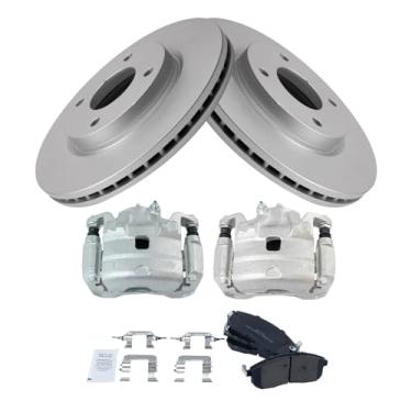 Imagem de TRQ Kit de Pastilha de Freio e Rotor Premium G-Coated Semi-Metálico Compatível com Nissan Sentra 2007-2009