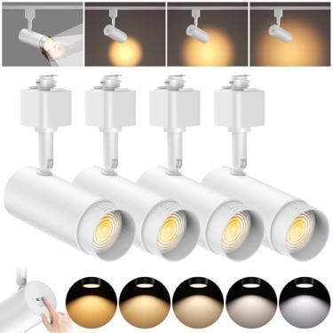 Imagem de AIBISOD Cabeças de iluminação de pista LED de 5 cores com zoom de 10W Cabeças de luz de trilho tipo H Luzes brancas reguláveis 2700K 3000K 4000K 5000K 6000K Ajustáveis, luminárias de teto brilhantes